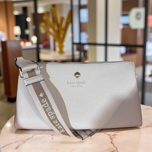 Kate Spade New York Pebbled Leather Crossbody – Warm White (NWT)